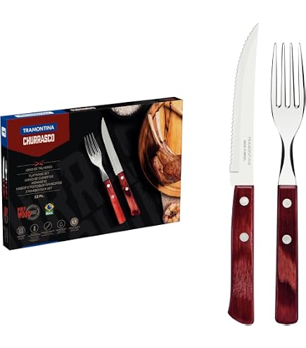 Amazon.com: Tramontina Churrasco Premium Steak Knife Fork Set, 12